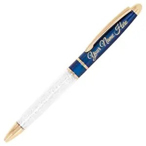 CrownLit Personalised Pen with Name Printed, (Blue)